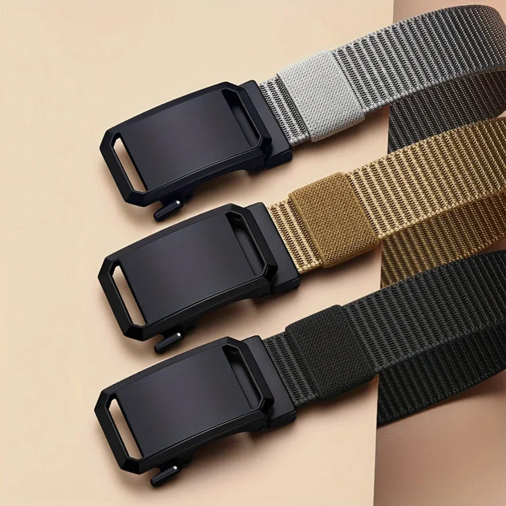 Automatik-Canvas-Gürtel in Grau, Khaki und Schwarz